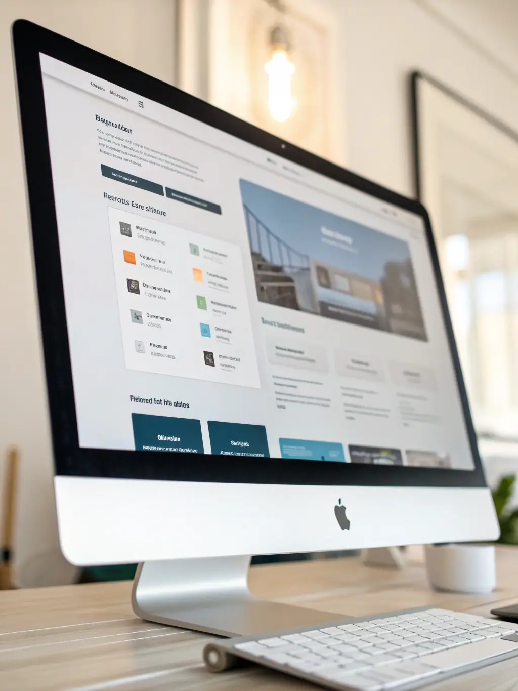 A sleek and professional website design mockup, showcasing a user-friendly interface and visually appealing layout, emphasizing the importance of a strong online presence.